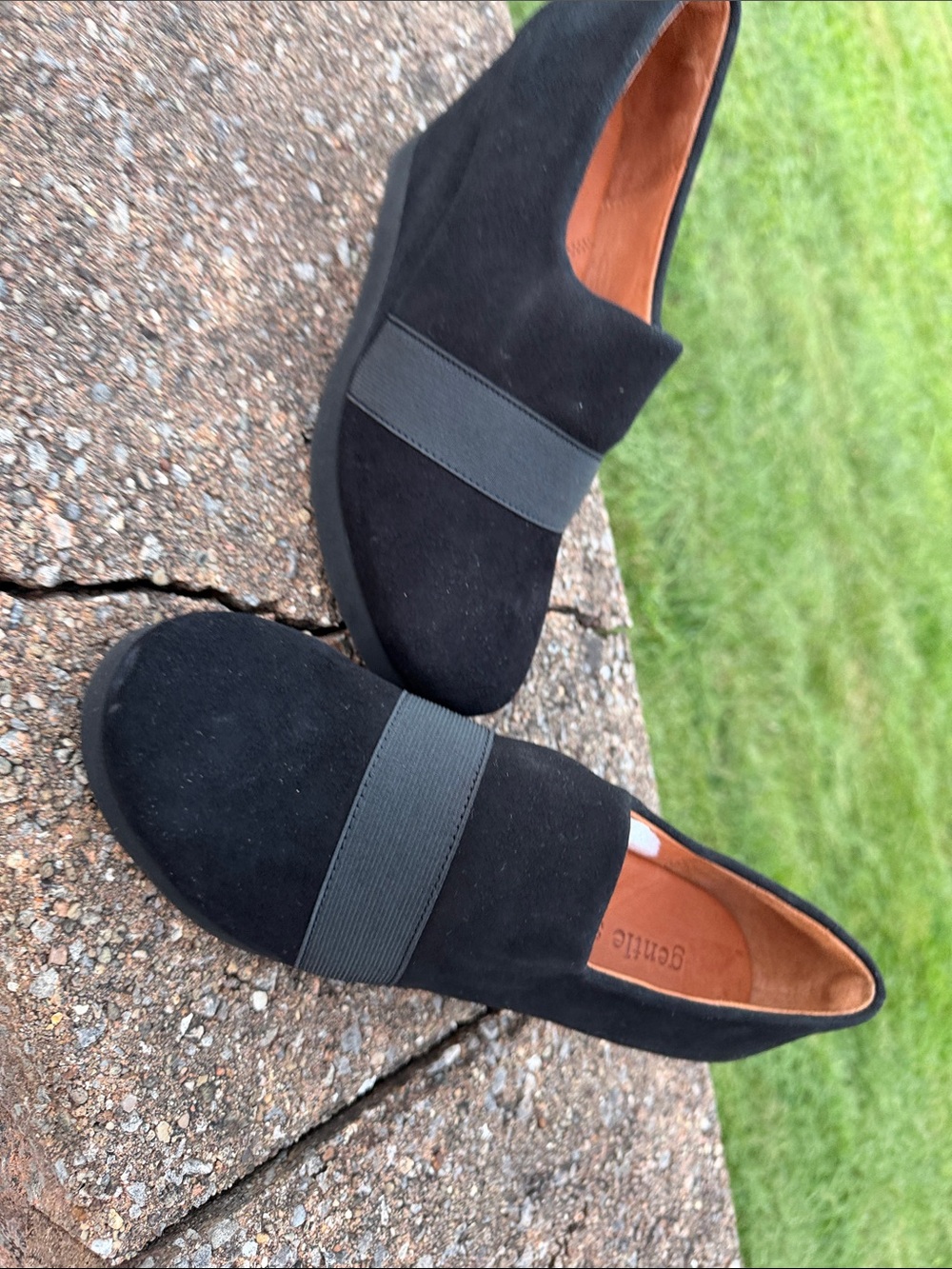 gentle souls Black Suede Slip-On booties dawn too